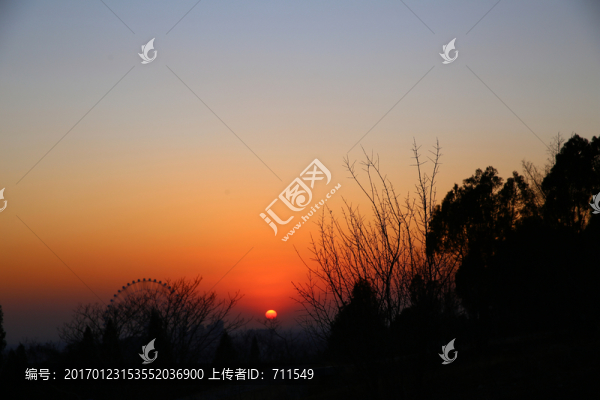 日落,夕陽