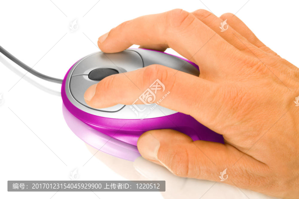 電腦鼠標和手