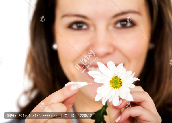 女孩與花