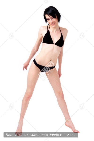 在一個黑色的比基尼女孩