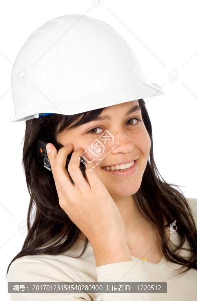 手機(jī)上的女建筑師