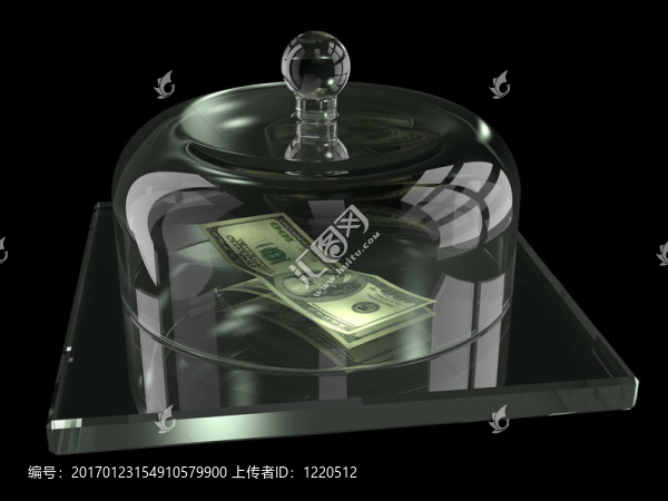 玻璃蓋下的美元