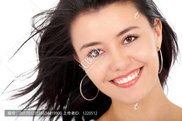 隨便的女人微笑