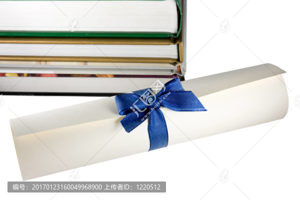 證書卷軸和書籍