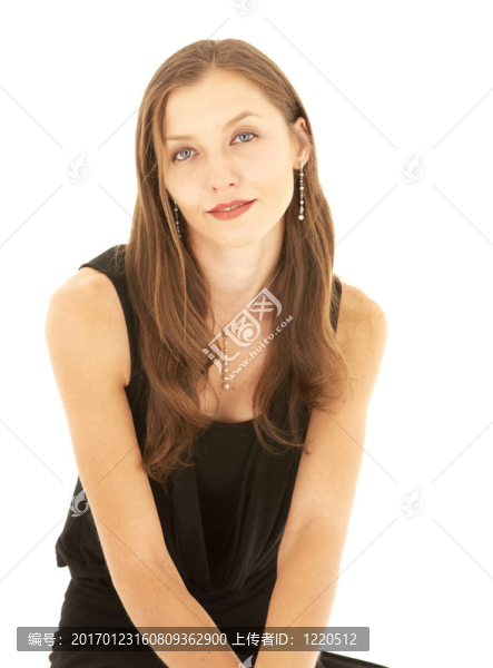 悲傷的黑發(fā)女商人