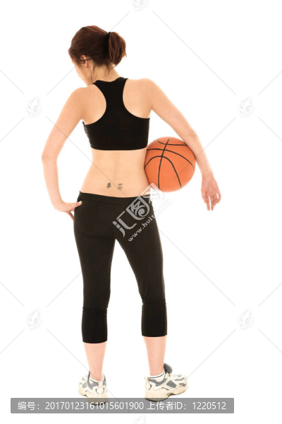性感的黑發(fā)女子健身