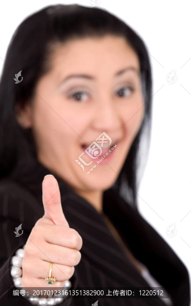 商業(yè)女人豎起大拇指