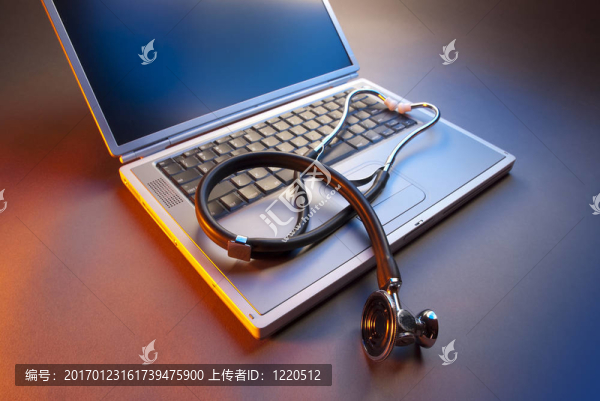 用聽診器橙色筆記本