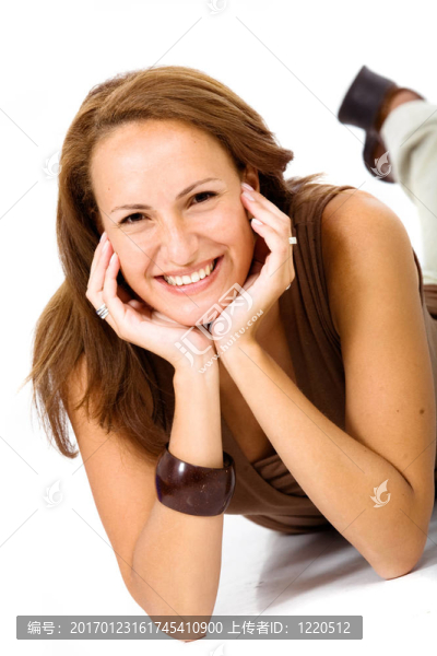 隨便的女人微笑