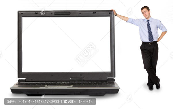 商務(wù)男子與筆記本電腦