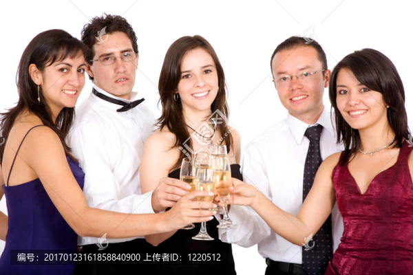 慶祝與香檳慶祝的朋友