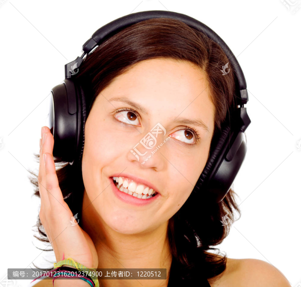 女孩聽(tīng)音樂(lè)