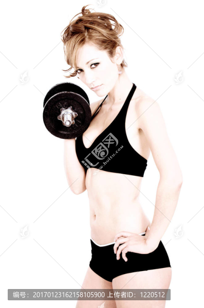 女孩做freeweights
