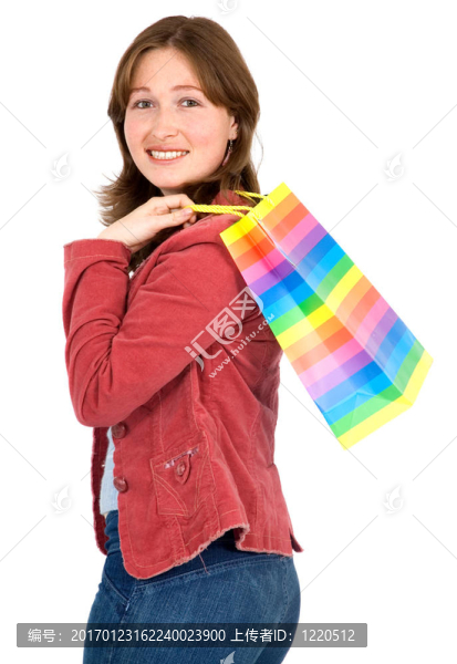 帶購(gòu)物袋的女孩