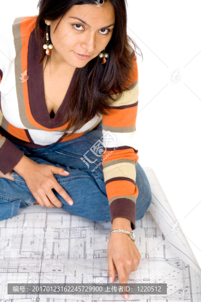 女性與計(jì)劃的室內(nèi)設(shè)計(jì)師