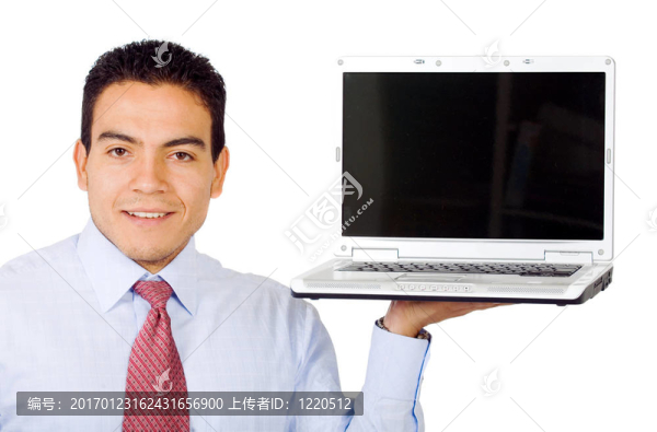 營(yíng)業(yè)人展示筆記本電腦