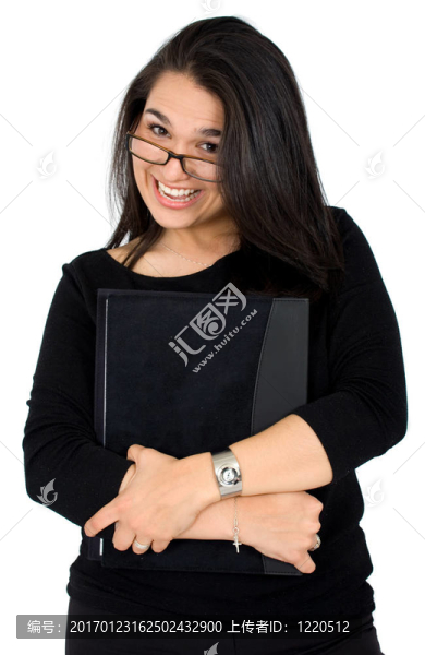 帶有文件夾的商業(yè)女人