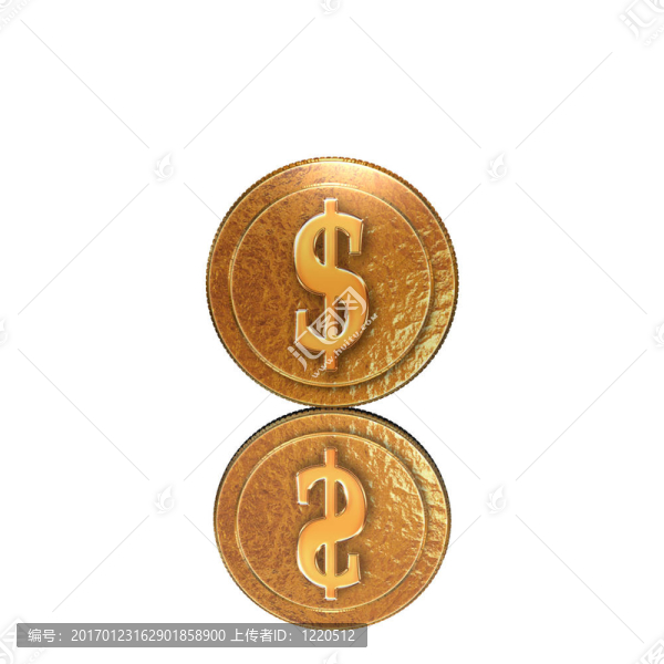 金色的硬幣與反射鏡