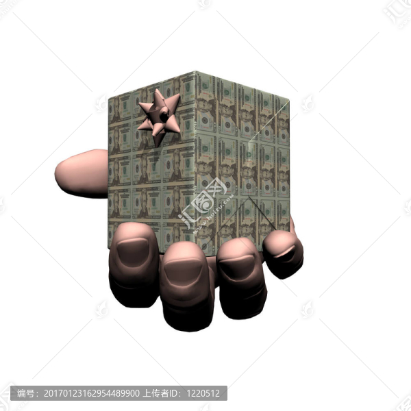 禮品盒金字塔與美元紙幣紋理