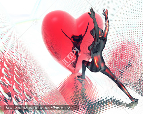 紅色愛3D心