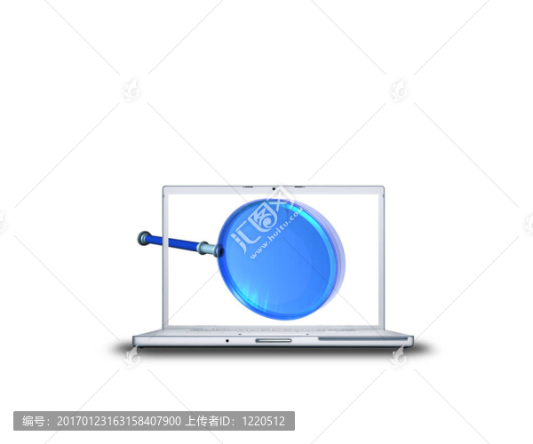 筆記本電腦屏幕上的3D放大鏡