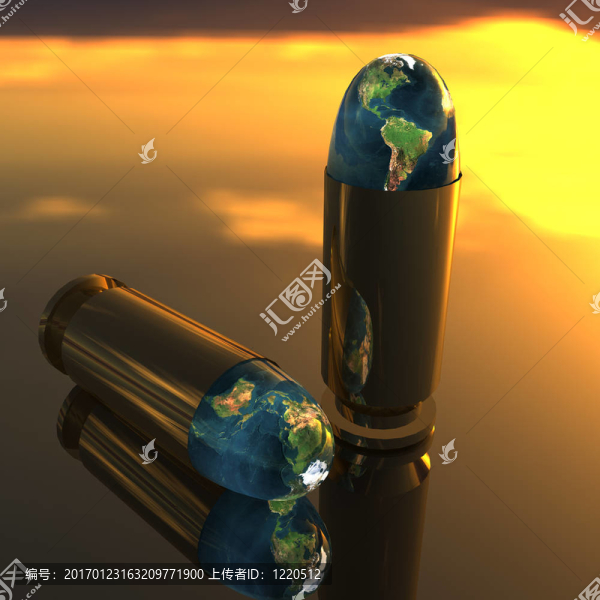明亮的3D金色子彈