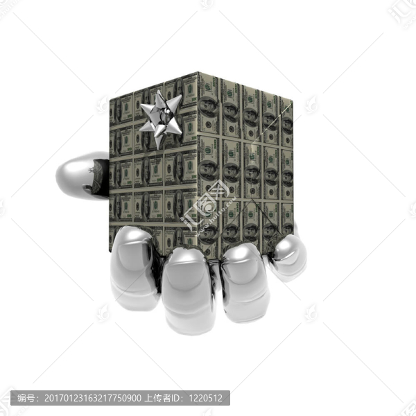 禮品盒金字塔與美元紙幣紋理