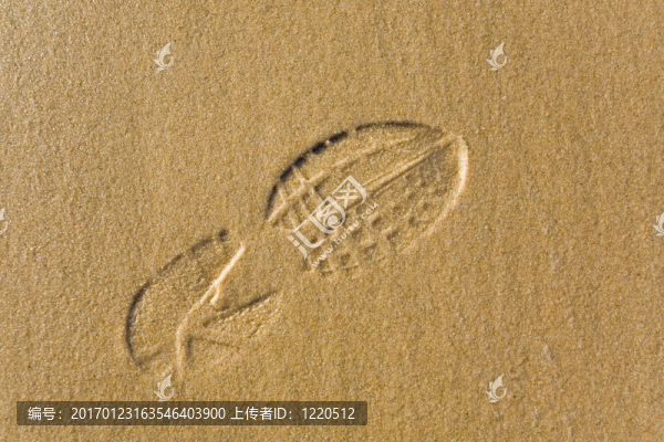 鞋印在沙