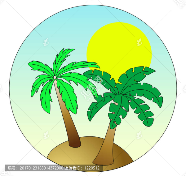 廣金島天空藍色背景與太陽