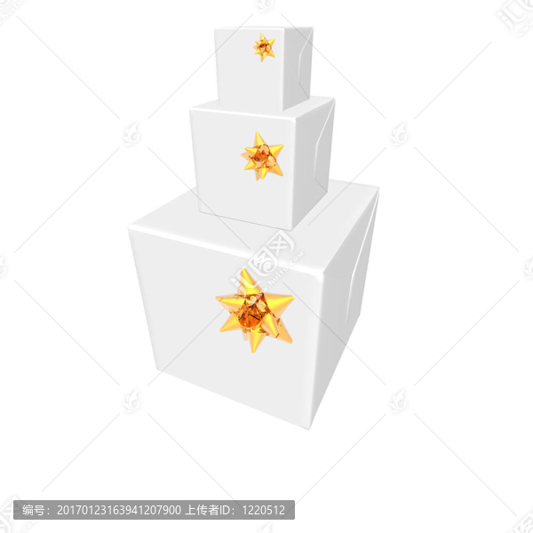 圣誕禮物和禮品盒孤立在白色