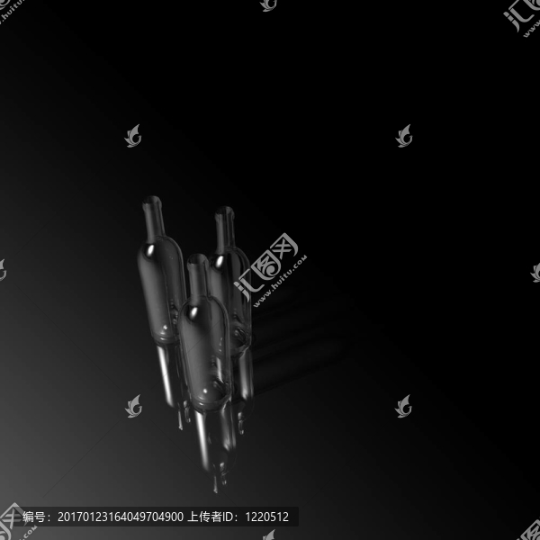 三維葡萄酒空瓶