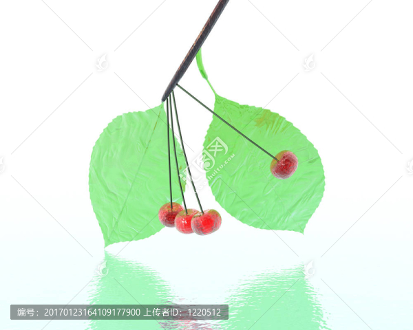 3d魯賓明亮的玻璃隔離在一個白色的櫻花