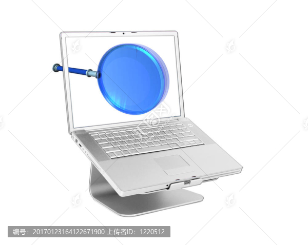 具有三維放大鏡的筆記本電腦