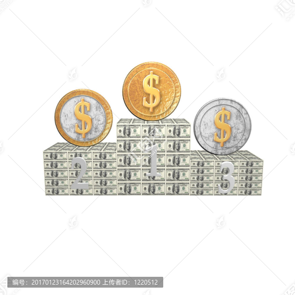用銀和金幣的領(lǐng)獎臺