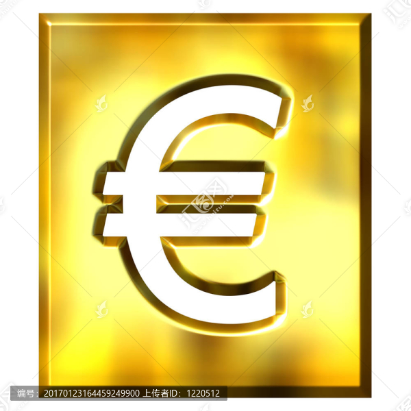 3D金色框架歐元符號(hào)