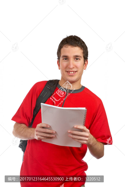 學生拿著筆記本
