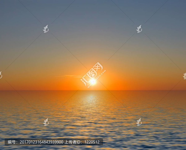 日落天空；大海
