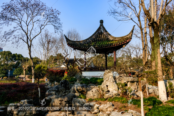 冬天月湖盛園,寧波公園景觀