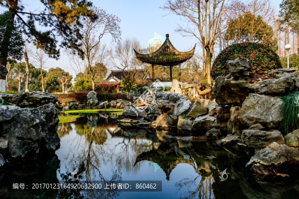 冬天月湖盛園,寧波公園景觀,古