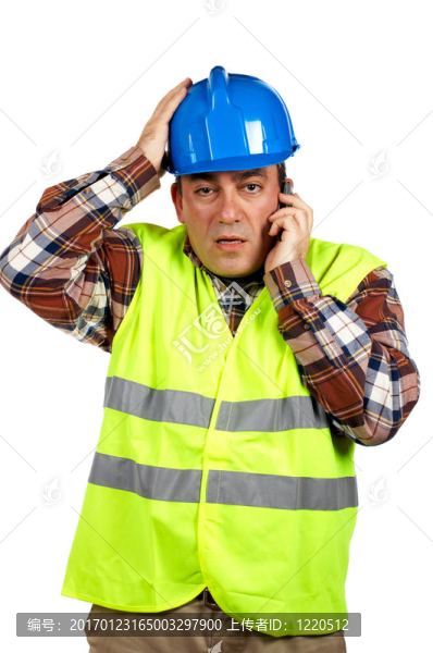 建筑工人驚訝的表情