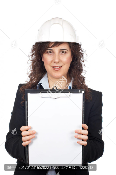 女建筑師展示一個筆記本