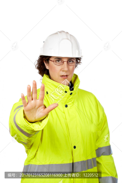 女建筑工人說“停
