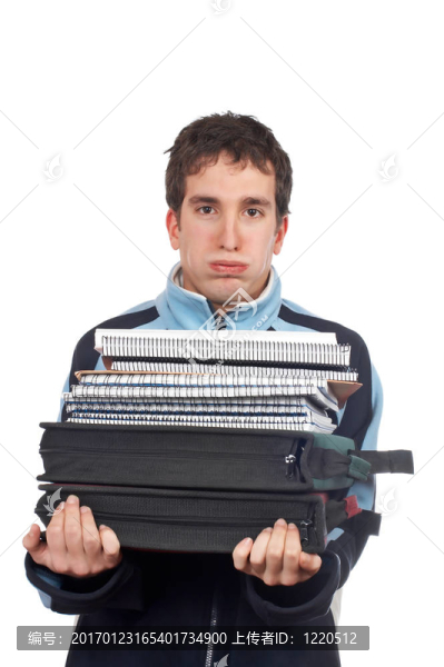 忙碌的英俊少年
