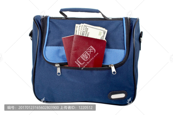 手提包；兩本護(hù)照和錢