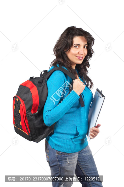 帶背包的學生女人
