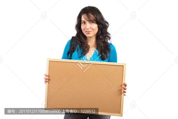 學(xué)生的女人拿著空板