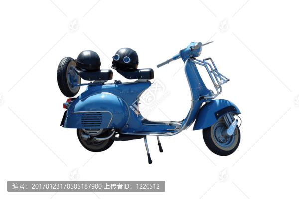 老式藍(lán)色摩托車（包括路徑）