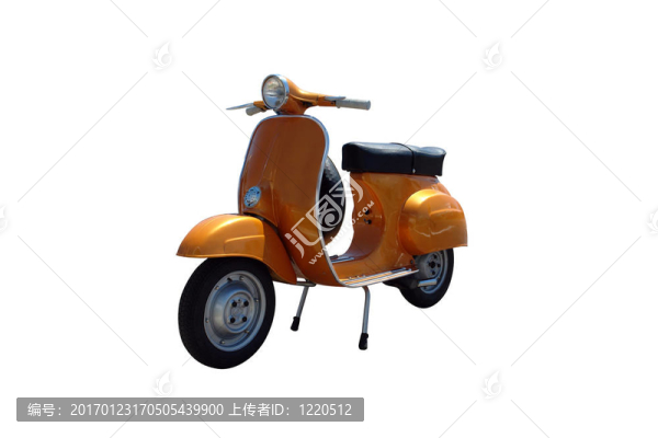老式橙色摩托車（包括路徑）