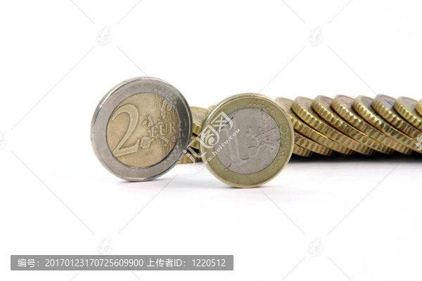 一個(gè)和兩個(gè)eurocoins