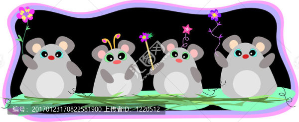 四裝飾的快樂老鼠